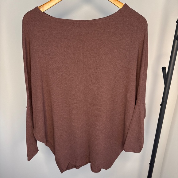 Lulus Basics Verla Washed Plum Purple Dolman Sleeve Sweater Top - Size M - Picture 3 of 4